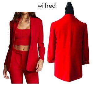 Wilfred Solaina Blazer Open Drapey Office Crepe Jacket Goji Berry Red Size XXS